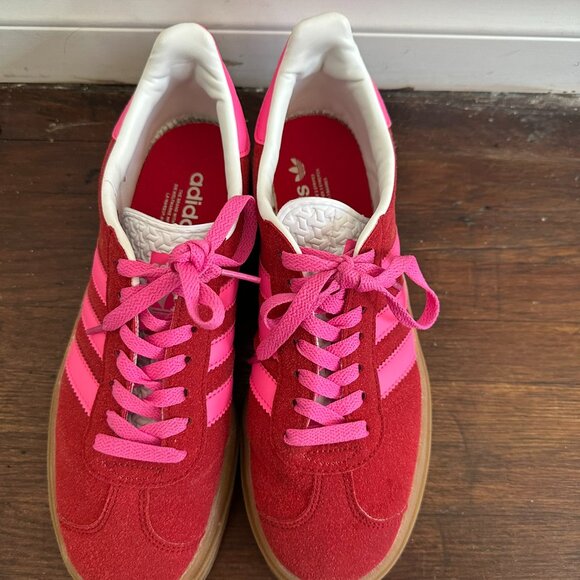 Adidas Gazelle Collegiate Red Lucid Pink Collegiate Red/Lucid Pink/Core White - Picture 6 of 9